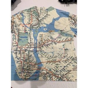 NYC Subway Map Full Color Mens Tee Size S